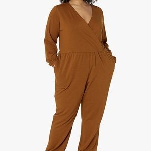 Women's Chesnut Brown Jumpsuit, Plus Size